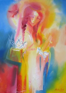 PAINTING OF ST. KATERI TEKAKWITHA BY ARTIST STEPHEN B WATLEY