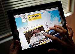 VATICAN'S NEWS PORTAL HOME PAGE SEEN ON AN APPLE IPAD