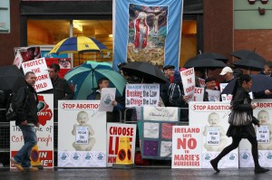PRO-LIFE SUPPORTERS PROTEST OUTSIDE CLINIC IN NORTHERN IRELAND