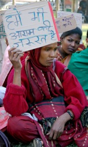 DOMESTIC MAIDS PROTEST WORKING CONDITIONS IN NEW DELHI