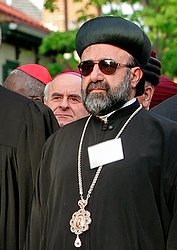 Métropolite Gregorios Yohanna Ibrahim (notre photo) ainsi que le métropolite Paul Yazigia ont été enlevés le 22 avril alors qu'ils étaient en mission humanitaire en Syrie (photo CNS/Nancy Wiechec).