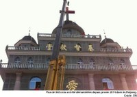 Plus de 360 croix ont été démantelées depuis janvier 2014 dans le Zhejang (photo DR).