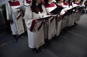 Chorale de l'Eglise de Shouwang, nuit du 24 décembre 2014 (photo DR).