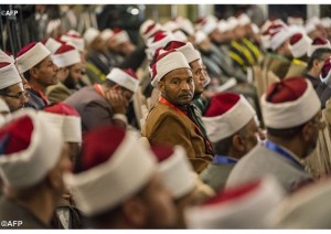 Des religieux d'Al Azhar lors de la conférence du Caire sur le terrorisme, le 3 décembre (photo AFP).