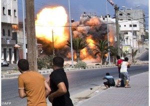 Une frappe israélienne sur la Bande de Gaza, en août 2014 (photo AFP).