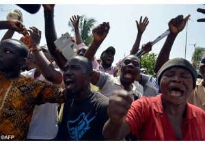 Manifestation post-électorale à Lomé (photo AFP).
