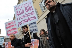 Manifestation pour la libération d'Asia Bibi (photo Andreas Solaro/ AFP).