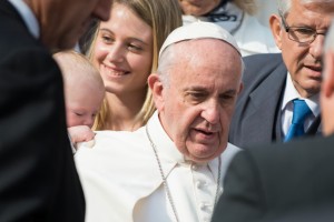 Le pape François, lors de l'audience du mercredi 14 octobre 2015 (photo: Antoine Mekary/Aleteia).