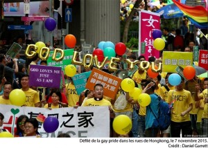 Défilé de la «gay pride» dans les rues de Hongkong, le 7 novembre 2015 (photo Daniel Garrett).