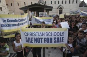 Manifestation des écoles chrétiennes en Israël ©AHMAD GHARABLI / AFP PHOTO